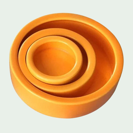 Bol Céramique Anti-Fuite Orange | Eau, Vers, Nourriture