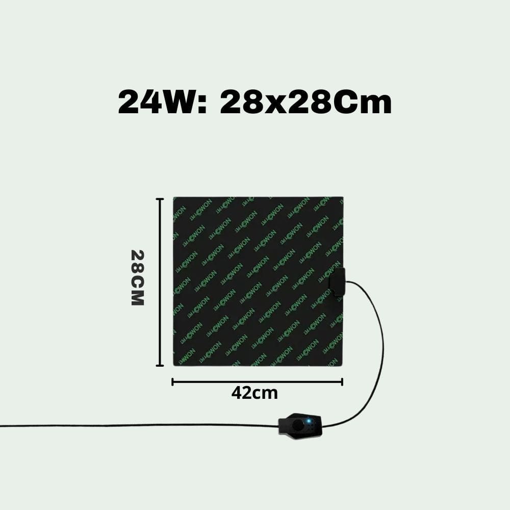 Tapis Chauffant pour Terrarium | 28x28 cm 24W Reptiles