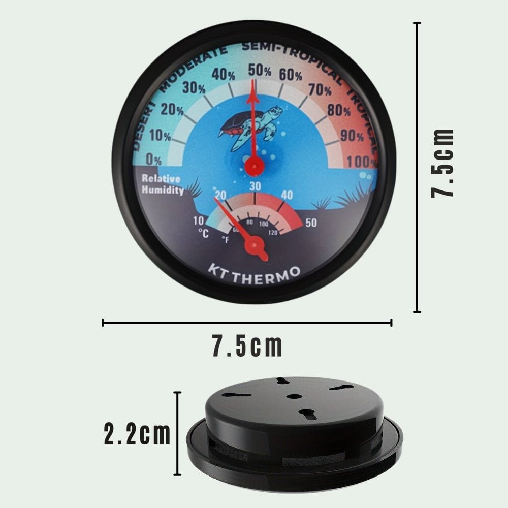Thermomètre Hygromètre Terrarium | Sans Pile, Motif Tortue