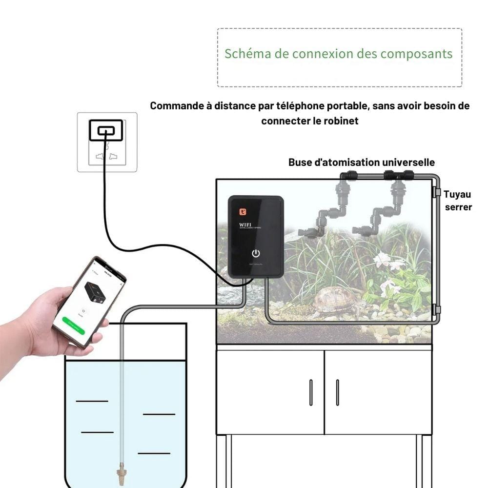 Brumisateur WiFi silencieux | Pour terrarium tropical