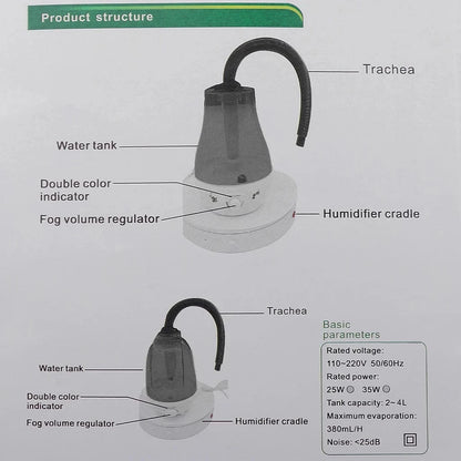 EU Plug Humidificateur de Reptile 3L, brumisateur de forêt tropicale, Super brumisateur pour Reptiles, amphibiens, Vivarium avec tuyau, fournitures pour animaux de compagnie