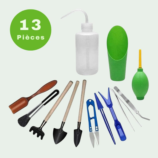 Kit Outils Mini Jardin 13 Pièces | Pour Entretien Terrarium