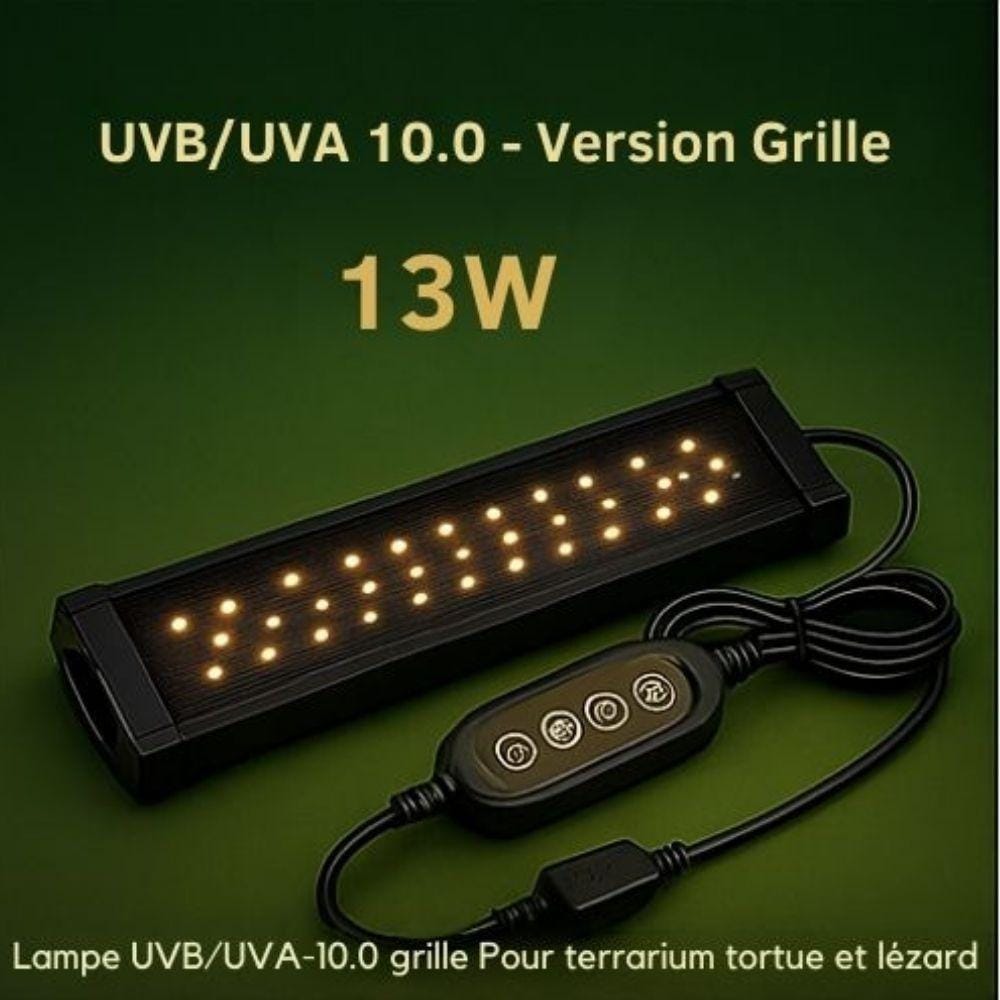 10.0|13 W Type Grille Lampe UVB 10.0 grille | Pour terrarium tortue et lézard