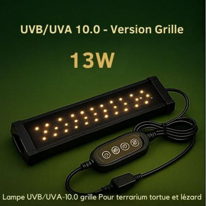 10.0|13 W Type Grille Lampe UVB 10.0 grille | Pour terrarium tortue et lézard