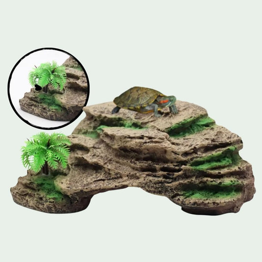 Plateforme Reptile avec Ventouses | Rampe et Décor Roche