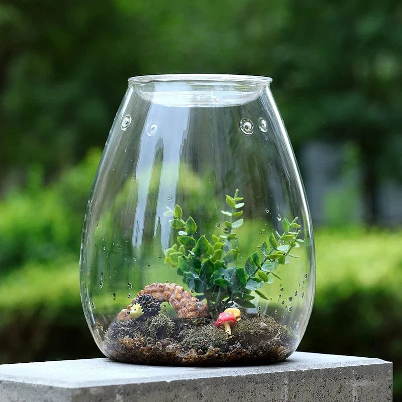 Terrarium Plante | Vase Déco en Verre avec Couvercle