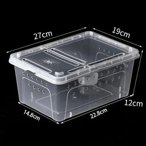 27x19cm Terrarium Plastique | Pour Insectes, Reptiles et Amphibiens