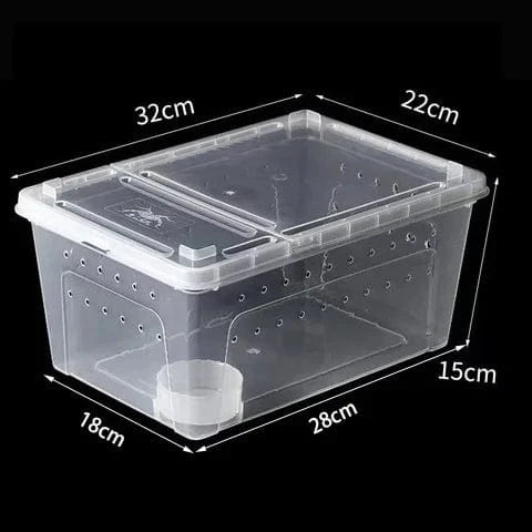 32x22cm Terrarium Plastique | Pour Insectes, Reptiles et Amphibiens