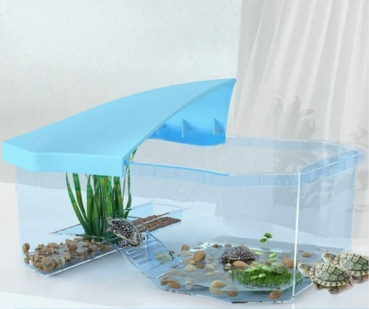 Terrarium Tortue | Enclos Bleue avec Zone de Repos
