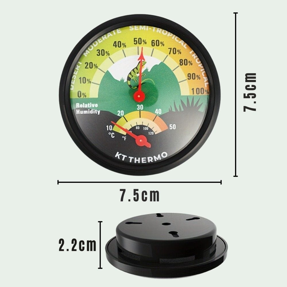 Thermomètre Hygromètre Terrarium | Sans Pile, Motif Lézard