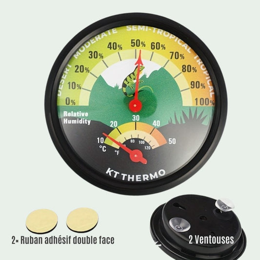 Thermomètre Hygromètre Terrarium | Sans Pile, Motif Lézard