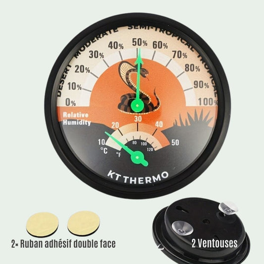 Thermomètre Hygromètre Terrarium | Sans Pile, Motif Serpent