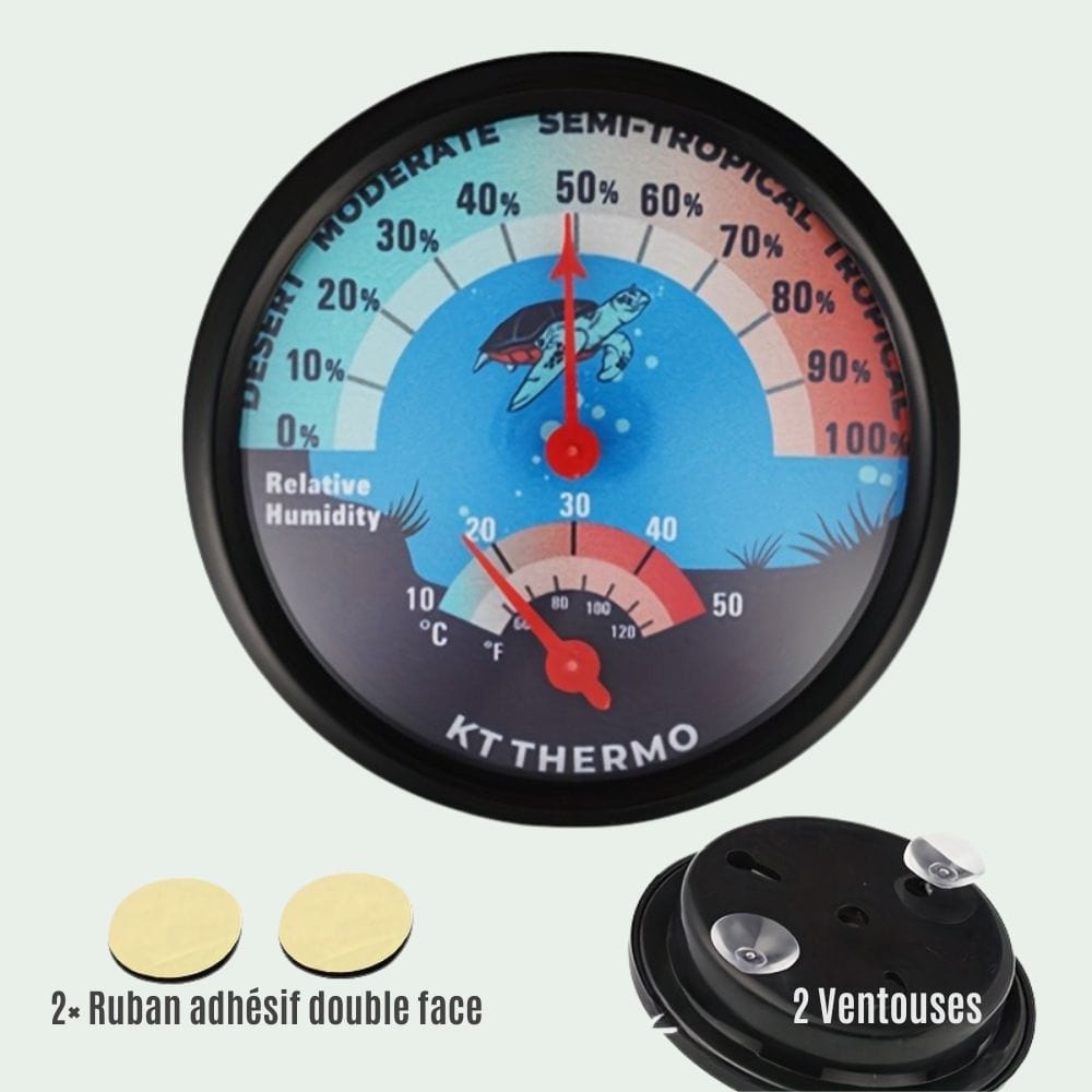 Thermomètre Hygromètre Terrarium | Sans Pile, Motif Tortue