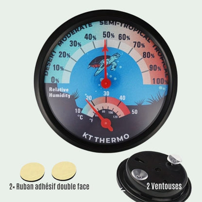 Thermomètre Hygromètre Terrarium | Sans Pile, Motif Tortue